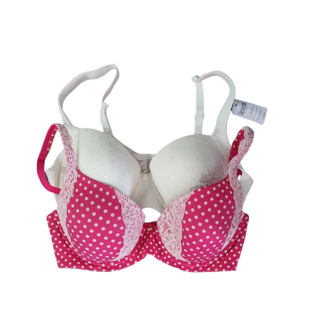NWT Bundle of 2 Soma Full Coverage Pink and White Bras Size 32D
